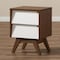 Baxton Studio Hildon Mid-Century White and Walnut Wood 2-Drawer Storage Nightstand 136-7493 - alternate 3